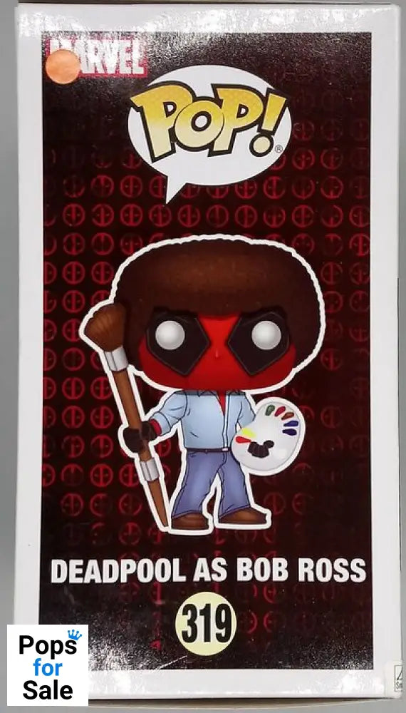 #319 Deadpool as Bob Ross - Marvel Deadpool - Box Damaged Funko POP - PopsforSale.co.uk