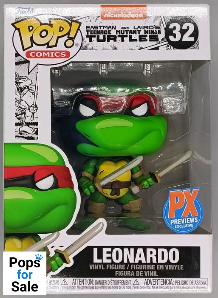 #32 Leonardo - TMNT Teenage Mutant Ninja Turtles - Box Damaged Funko POP