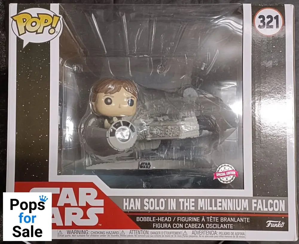 321 Han Solo in the Millennium Falcon Deluxe Star Wars - Box Damaged Funko POP