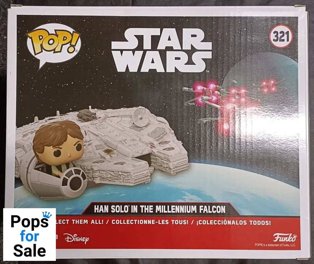 321 Han Solo in the Millennium Falcon Deluxe Star Wars - Box Damaged Funko POP