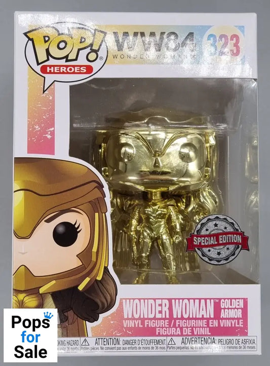 #323 Wonder Woman (Golden Armor- Gold) Chrome - DC WW 1984 Funko POP