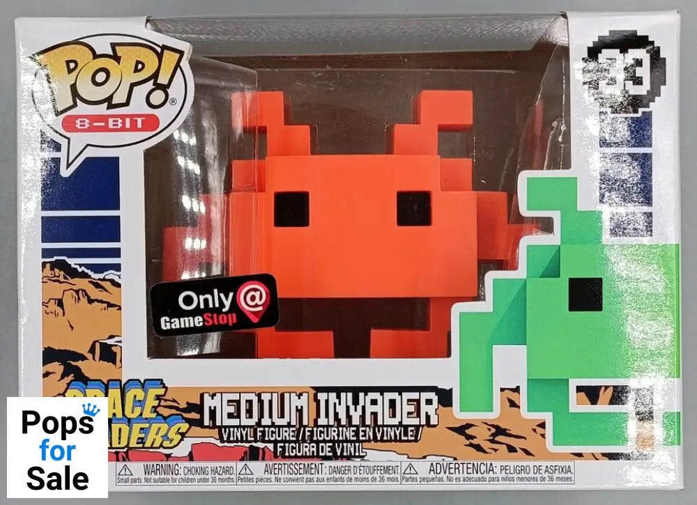 33 Medium Invader (Orange) - 8-Bit - Space Invaders - Damaged Box Funko POP