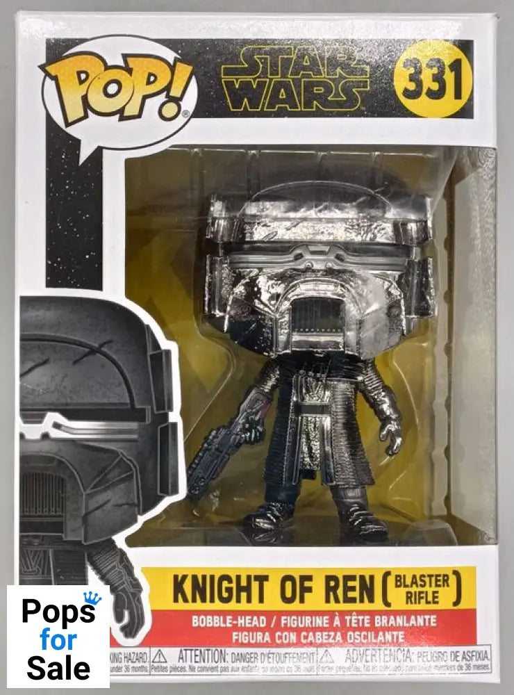 #331 Knight of Ren (Blaster Rifle Hematite) Chrome Star Wars Box Damaged Funko POP - PopsforSale.co.uk