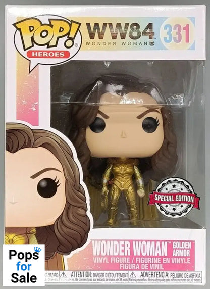 331 Wonder Woman (Golden Armor- w/o Helmet) DC WW84 - Box Damaged Funko POP