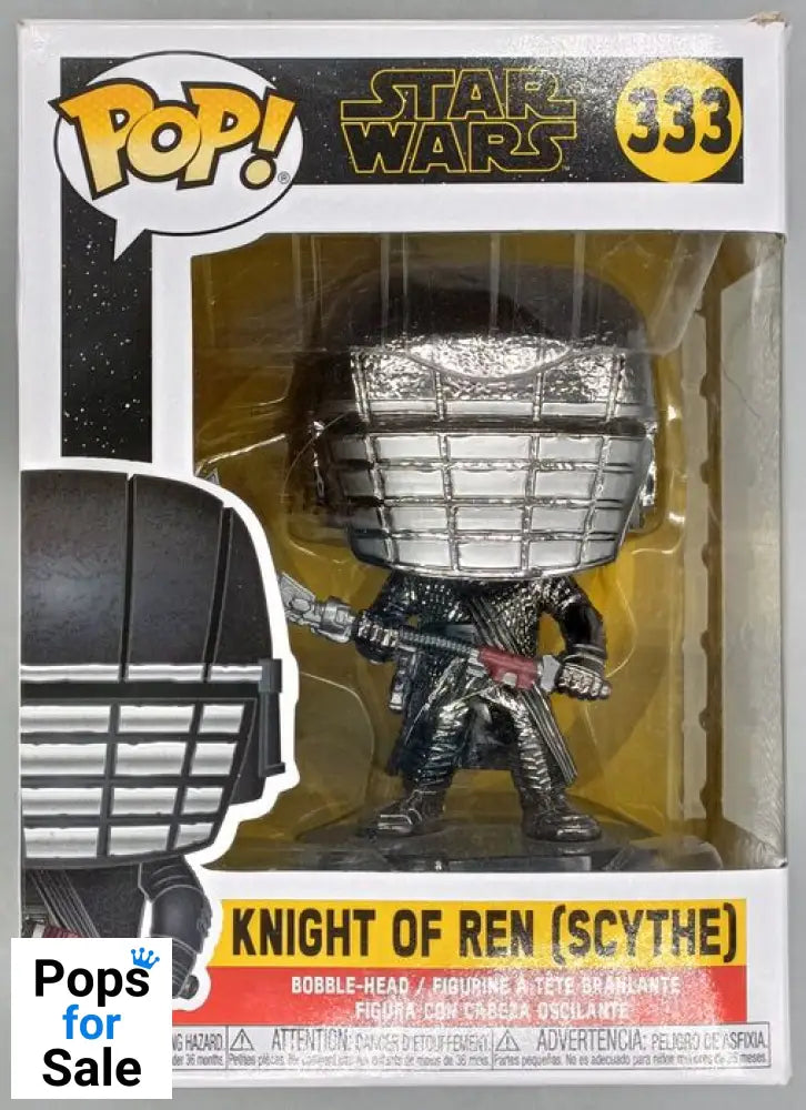 #333 Knight of Ren (Scythe Hematite) Chrome Star Wars Box Damaged Funko POP