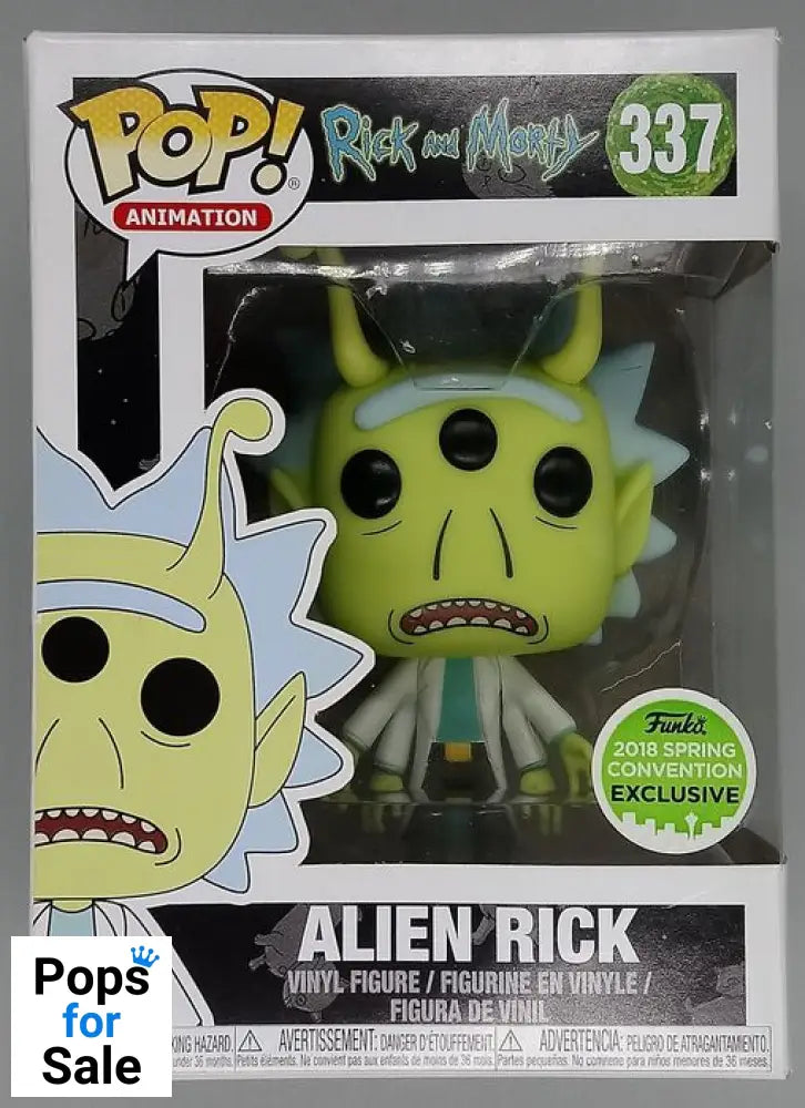 #337 Alien Rick - Rick and Morty - 2018 Con - Box Damaged Funko POP - PopsforSale.co.uk