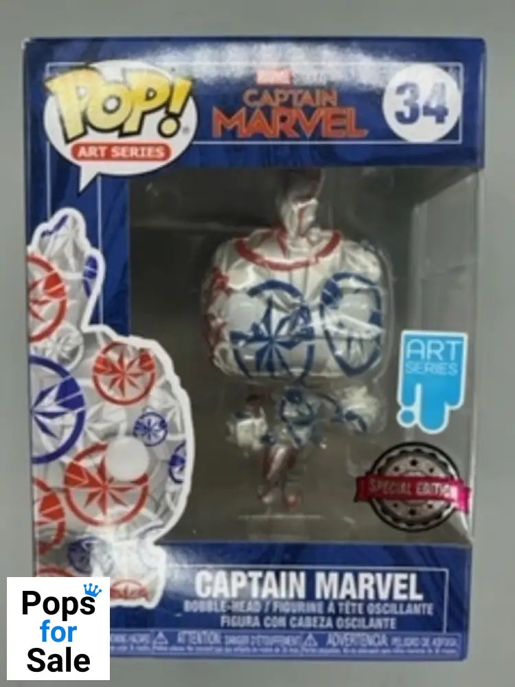 #34 Captain Marvel - Art Series - Box Damaged Funko POP - PopsforSale.co.uk