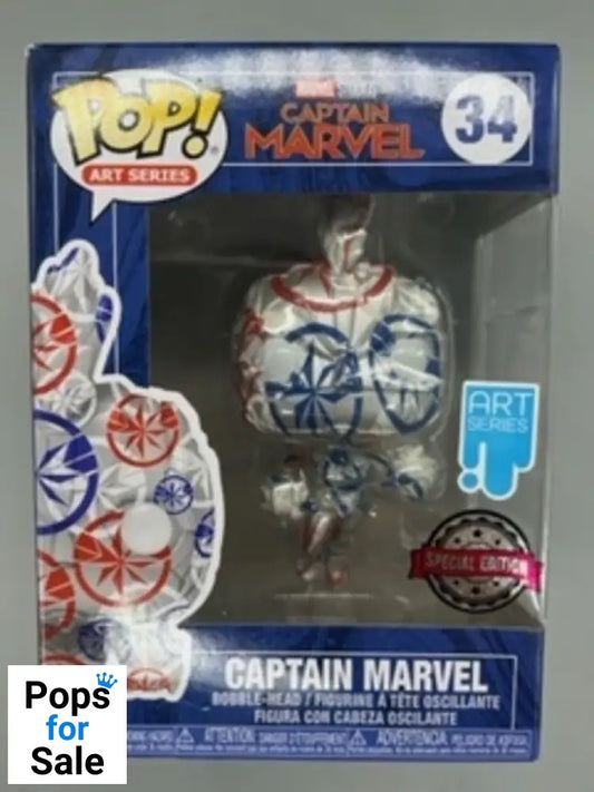 #34 Captain Marvel - Art Series - Box Damaged Funko POP