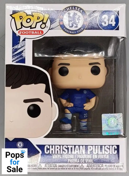 #34 Christian Pulisic - Chelsea Football Club - Box Damaged Funko POP - PopsforSale.co.uk