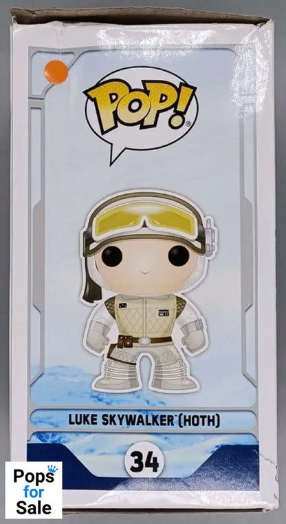 #34 Luke Skywalker (Hoth w/ Pin) Star Wars - Box Damaged Funko POP - PopsforSale.co.uk