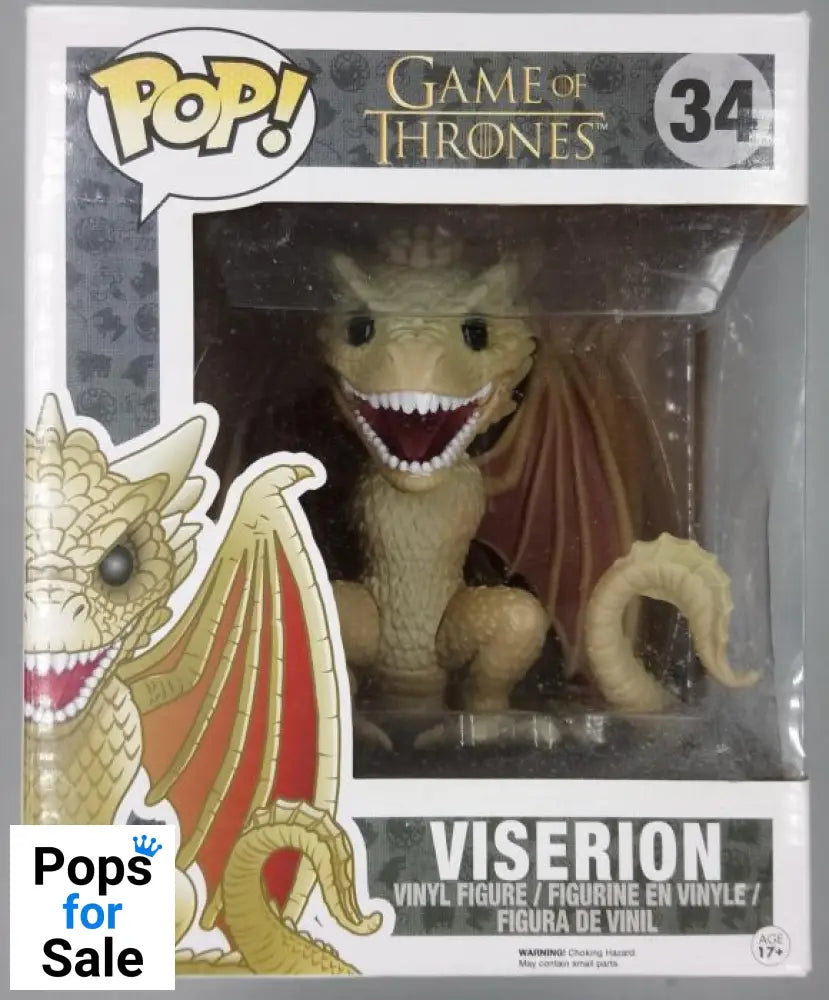 #34 Viserion - 6 Inch - Game of Thrones Funko POP