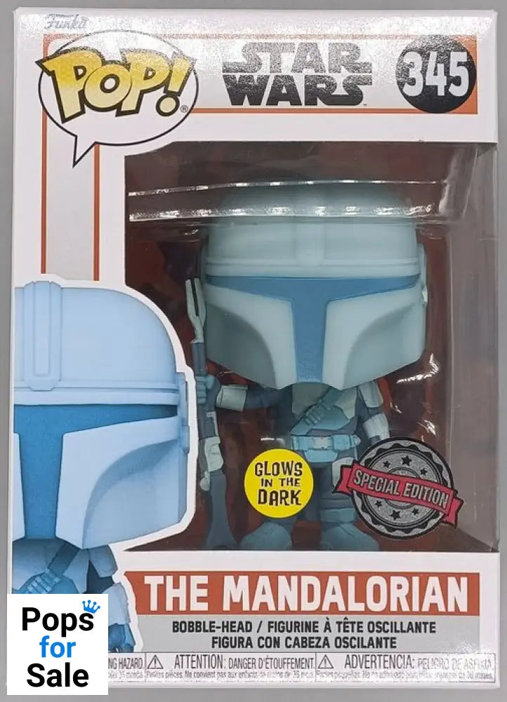 #345 The Mandalorian (Beskar Armor- Holographic) Gl - Box Damaged Funko POP