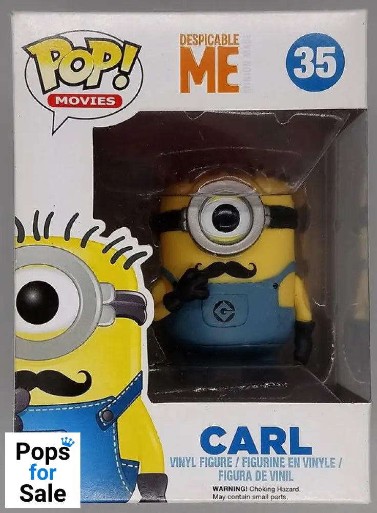 #35 Carl (w/ Mustache) - Despicable Me - Box Damaged Funko POP