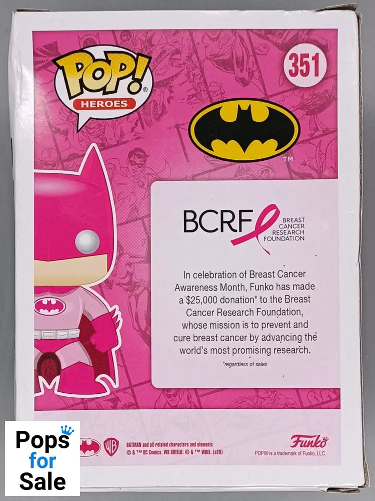 351 Batman (BCA) - DC - Breast Cancer Awareness - Funko POP - Box Damaged