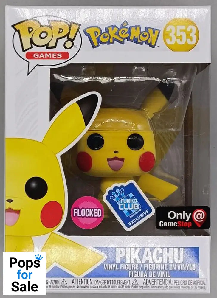 #353 Pikachu - Flocked - Pokemon - Exclusive - Box Damaged Funko POP