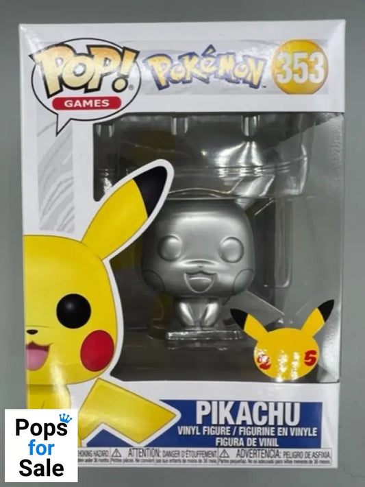 #353 Pikachu (Silver) - Metallic - Pokemon - Box Damaged Funko POP