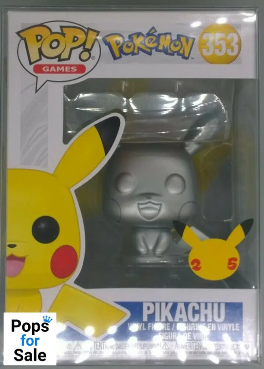 #353 Pikachu (Silver) - Metallic - Pokemon Funko POP