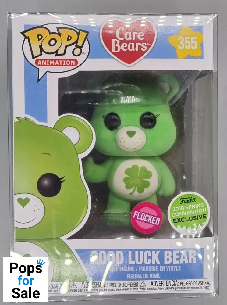 355 Good Luck Bear - Flocked - Care Bears - 2018 Con Funko POP