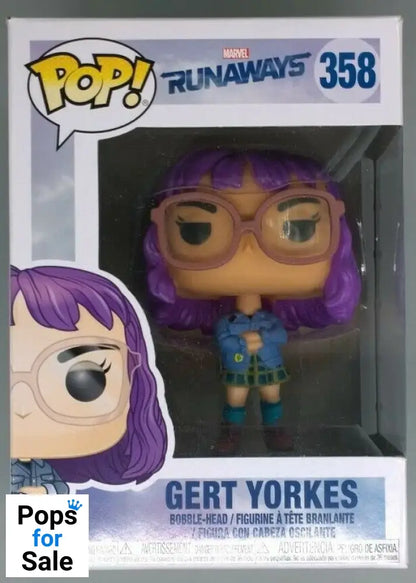 358 Gert Yorkes - Marvel Runaways - Funko POP - Box Damaged