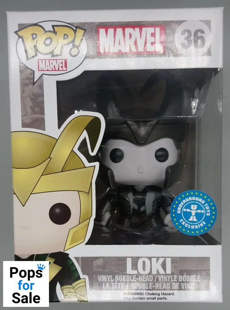36 Loki (Helmet) - B&W - Marvel - Exclusive Funko POP