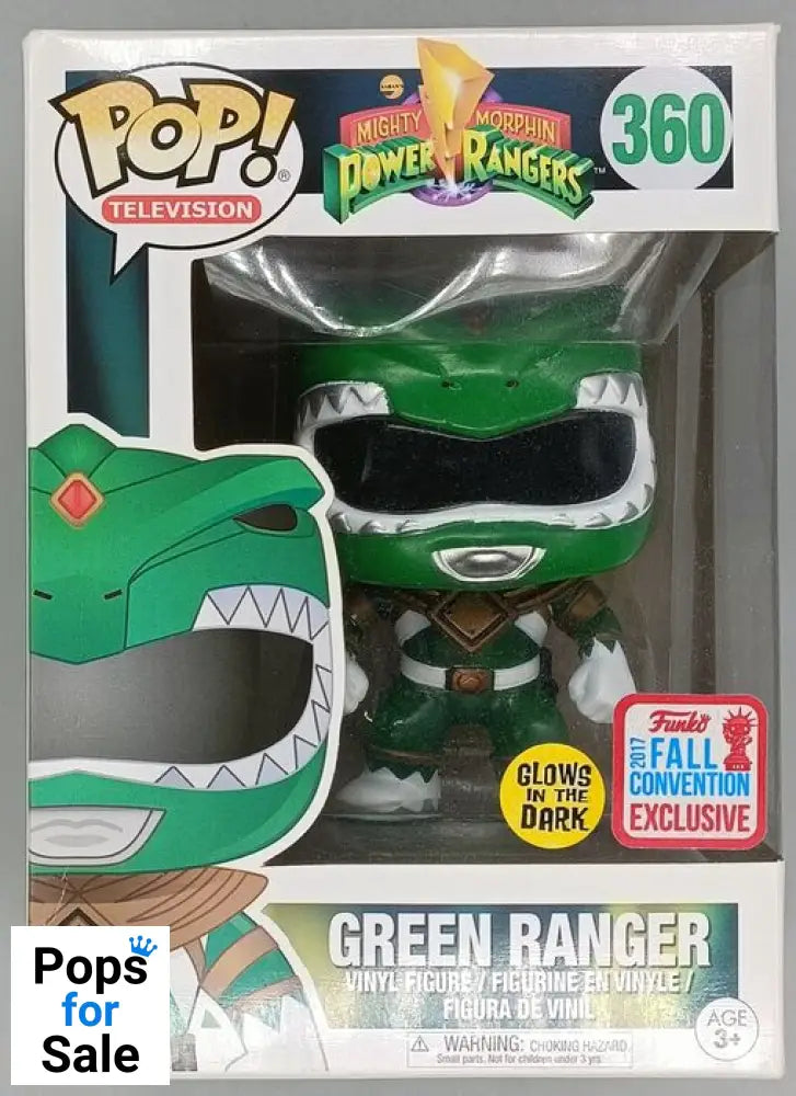 360 Green Ranger - Glow - Power Rangers - 2017 Con - Box Damaged Funko POP