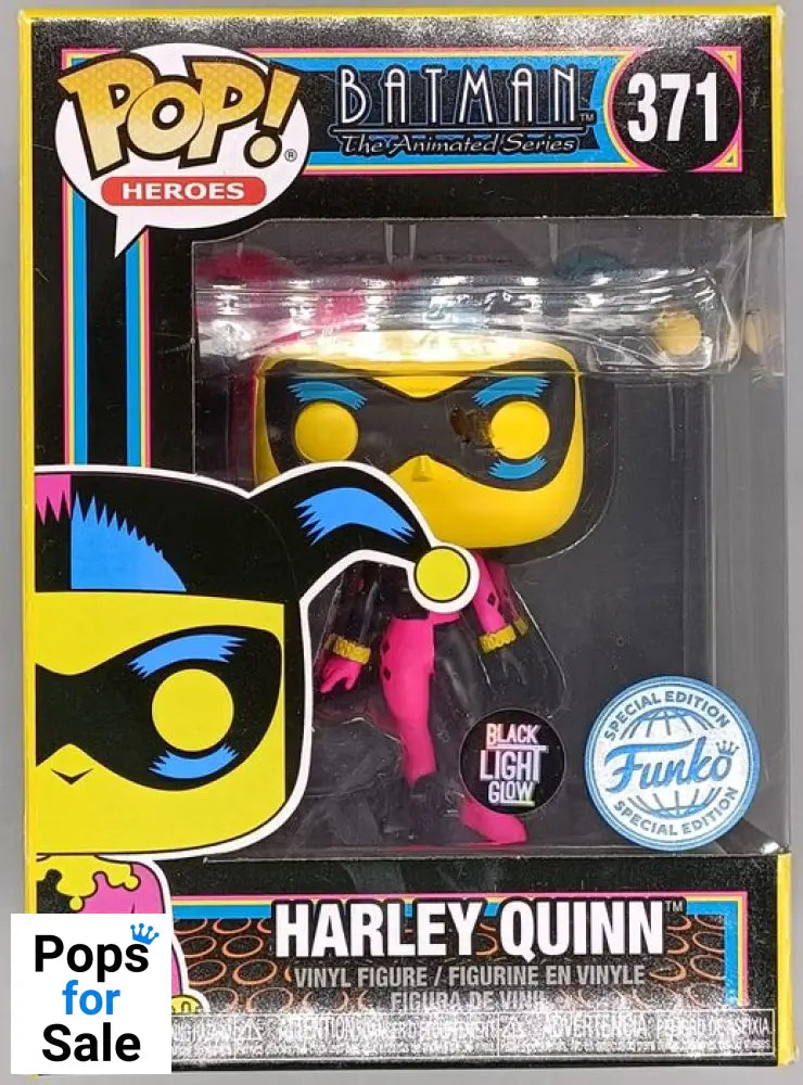 371 Harley Quinn (Blacklight) DC Batman Animated Series Funko POP - Box Damaged