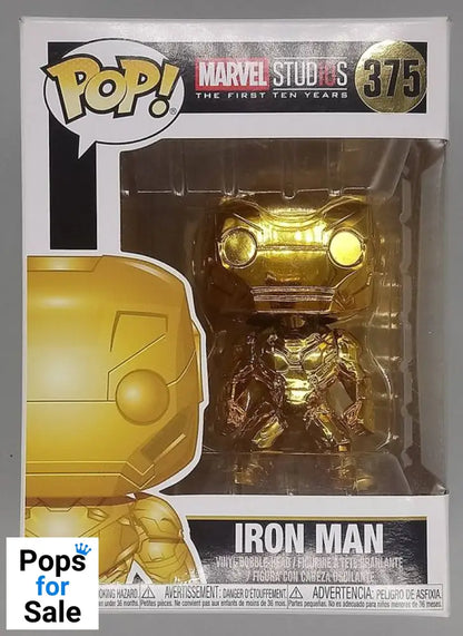 #375 Iron Man (Gold) - Chrome - Marvel Studios 10 Box Damaged Funko POP