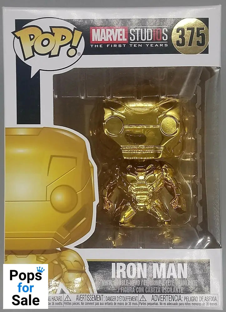 #375 Iron Man (Gold) - Chrome - Marvel Studios 10 Funko POP