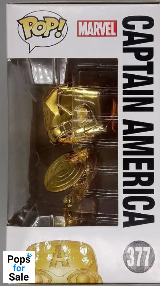 #377 Captain America (Gold) - Chrome - Marvel - Box Damaged Funko POP