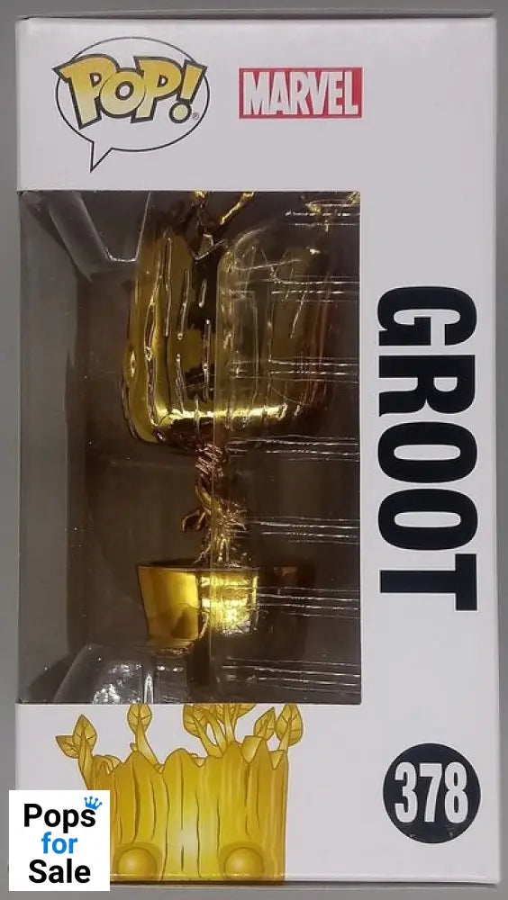 #378 Groot (Gold) - Chrome - Marvel Studios 10 Years Box Damaged Funko POP