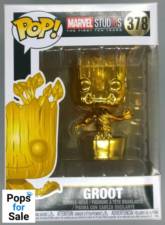 #378 Groot (Gold) - Chrome - Marvel Studios 10 Years Funko POP