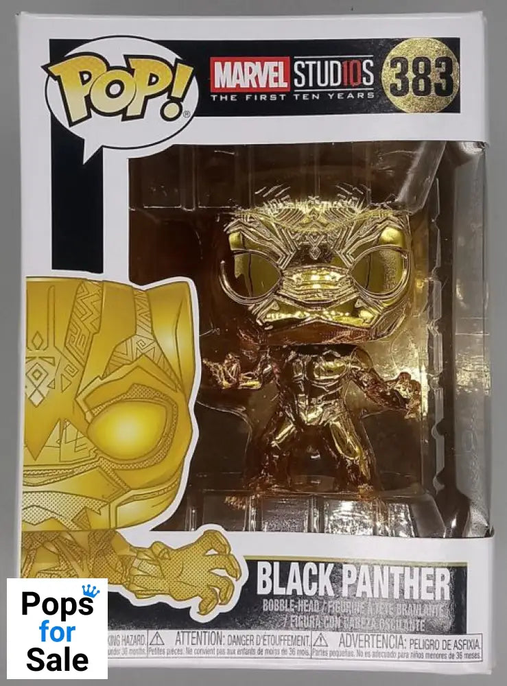 #383 Black Panther (Gold) - Chrome - Marvel 10 - Box Damaged Funko POP