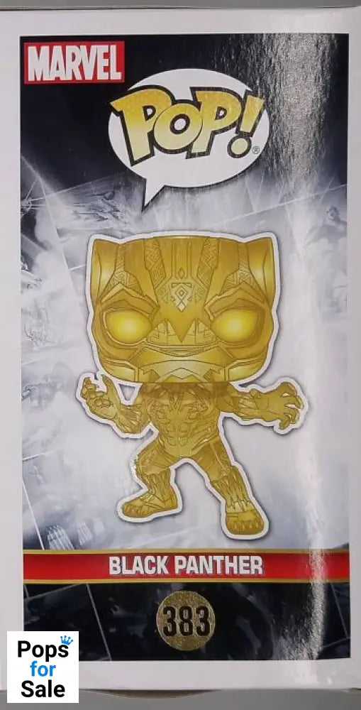 #383 Black Panther (Gold) - Chrome - Marvel 10 - Box Damaged Funko POP