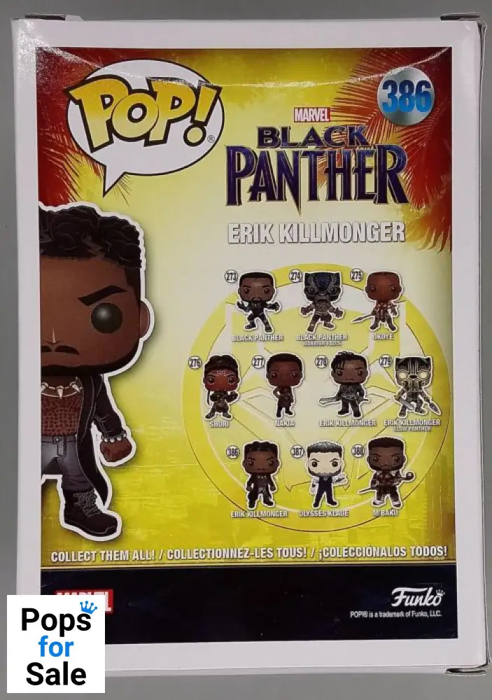 386 Erik Killmonger (Scars) Marvel Black Panther - Damaged Box Funko POP