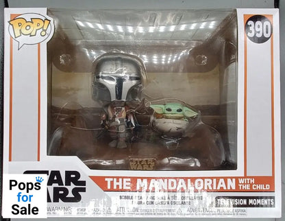 #390 The Mandalorian (with Child) TV Moment Star Wars Box Damaged Funko POP