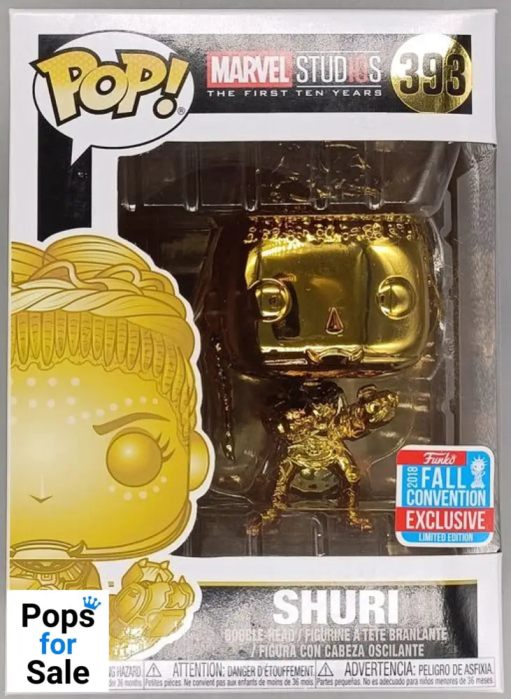 #393 Shuri (Gold) Chrome - Marvel Studios 10 Years 2018 Con Funko POP