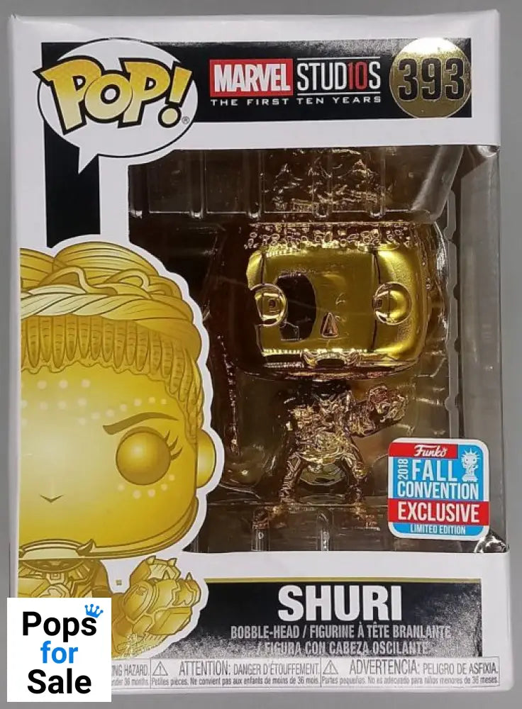 #393 Shuri (Gold) Chrome - Marvel Studios 10 Years Box Damaged Funko POP