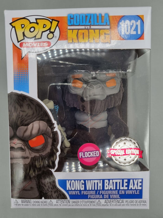1021 Kong (with Battle Axe) - Flocked - Godzilla vs Kong Funko POP