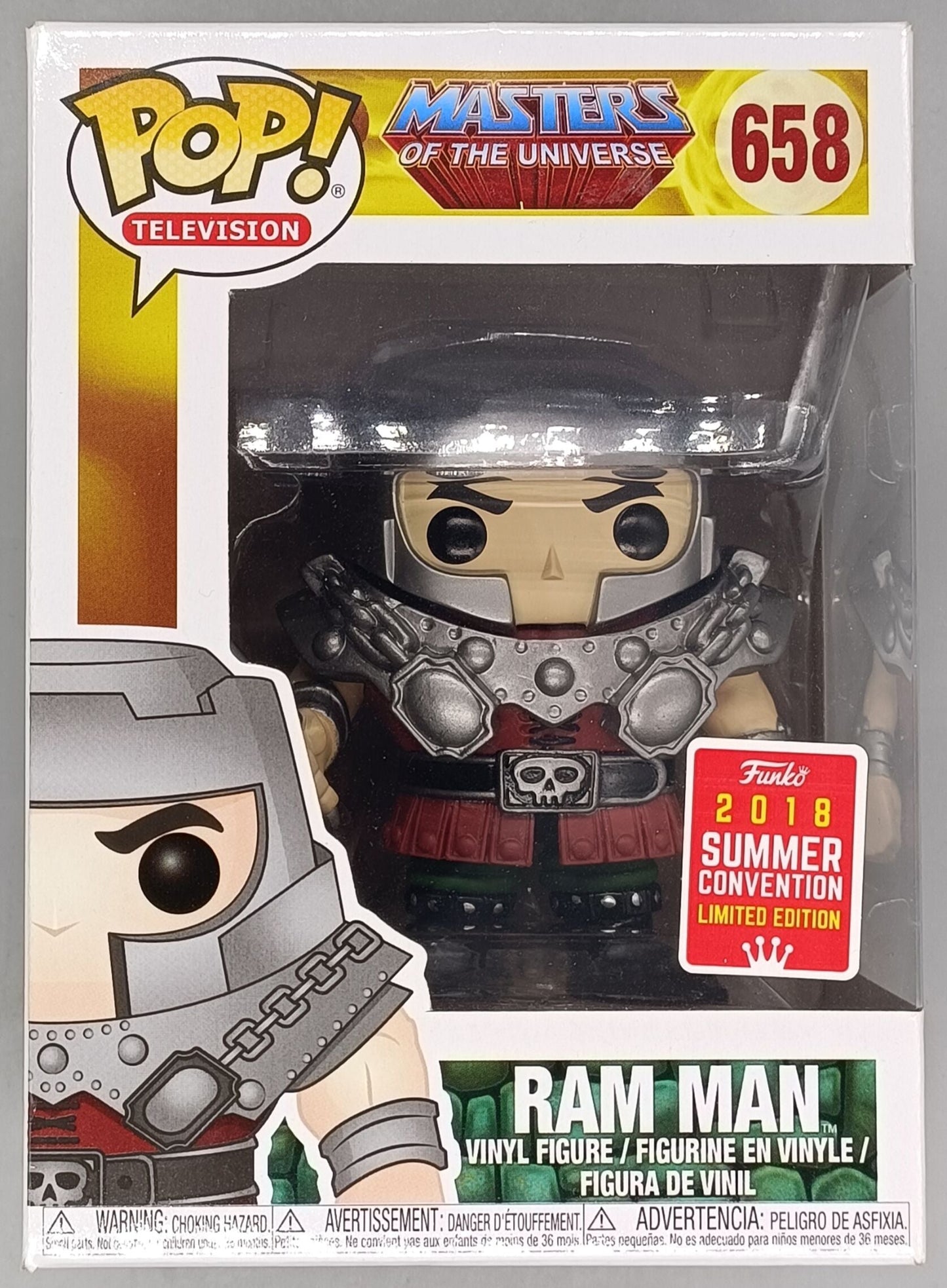658 Ram Man - Masters Of The Universe - 2018 Con Funko POP - Box Damaged
