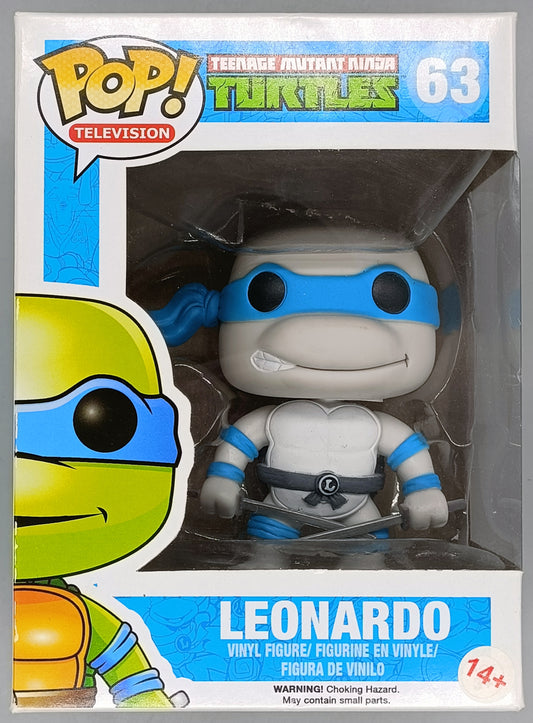 #63 Leonardo (Grayscale) Teenage Mutant Ninja Turtles Box Damaged Funko POP