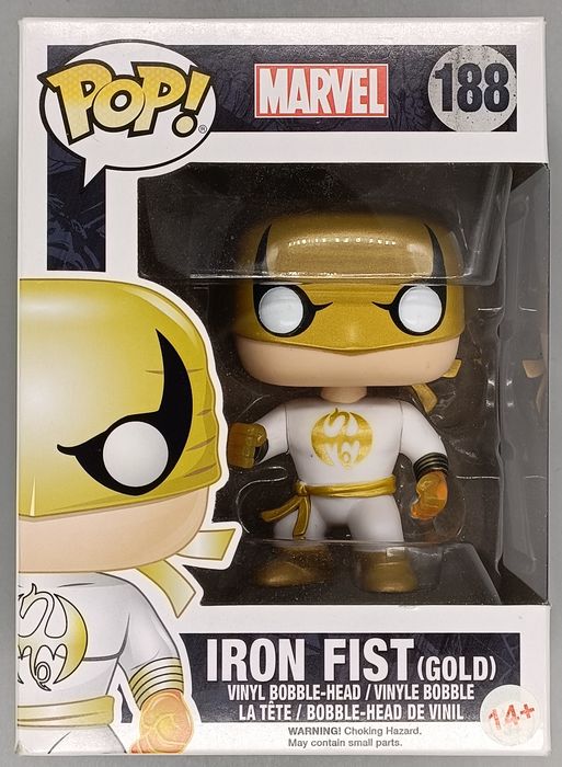 188 Iron Fist (White & Gold) Marvel - Box Damaged Funko POP