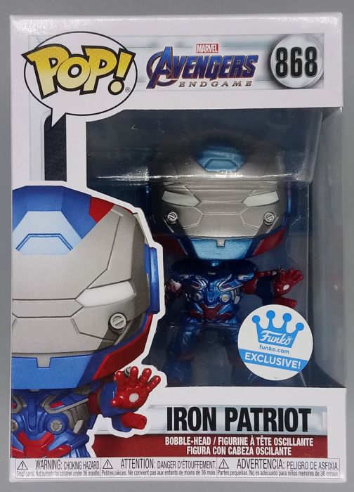 #868 Iron Patriot - Metallic - Marvel Avengers Endgame Funko POP