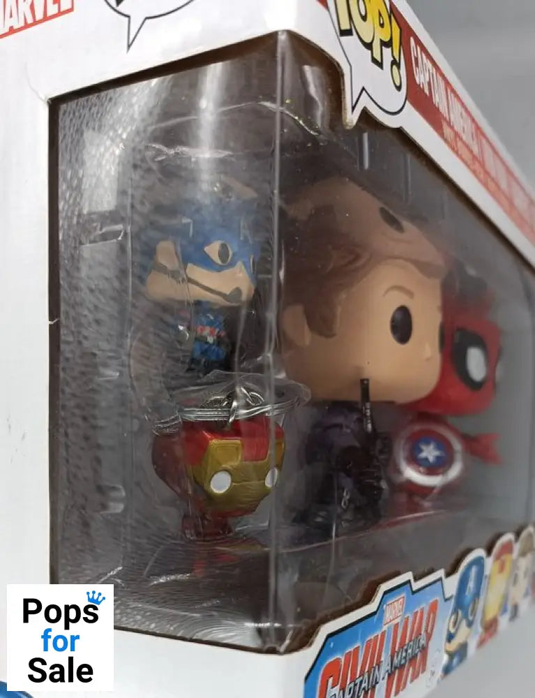 [4 Pack] Captain America / Iron Man / Hawkeye / Spide Box Damaged Funko POP