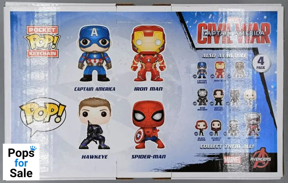 [4 Pack] Captain America / Iron Man / Hawkeye / Spider-Man P Funko POP