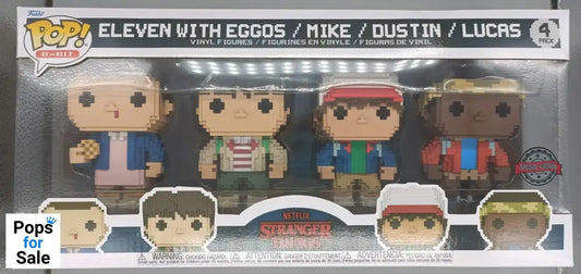 [4 Pack] Eleven with Eggos/Mike/Dustin/Lucas - 8-Bit - Stranger Things - Box Damaged Funko POP