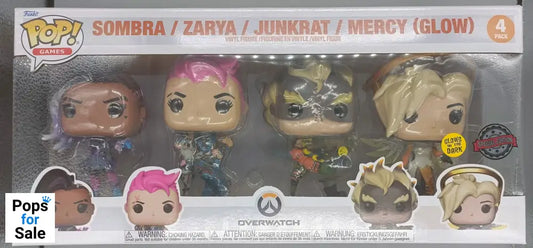 [4 Pack] Sombra / Zarya / Junkrat / Mercy Glow - Overwatch - Box Damaged Funko POP