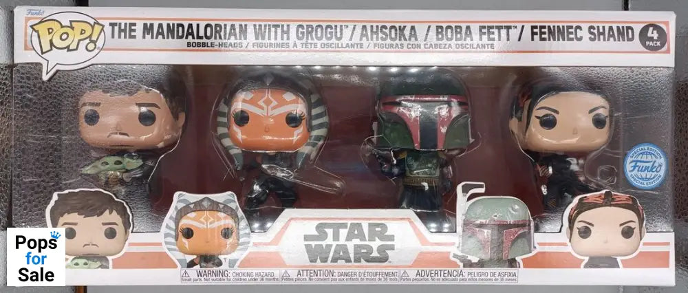 [4 Pack] The Mandalorian / Ahsoka / Boba Fett / Fenn Box Damaged Funko POP