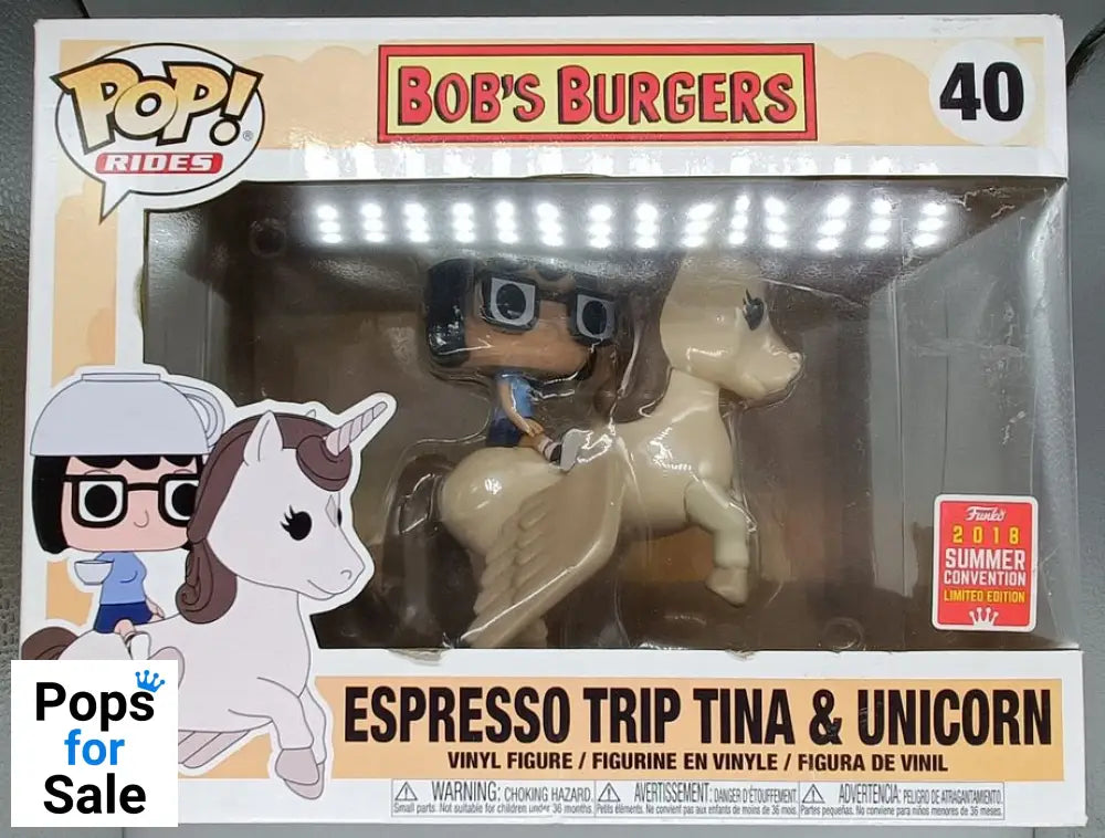 40 Espresso Trip Tina & Unicorn - Rides - Bob's Burgers - Box Damaged Funko POP