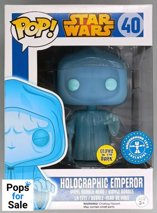 40 Holographic Emperor - Glow - Star Wars Funko POP