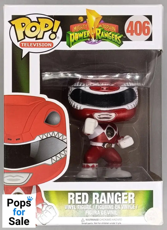 406 Red Ranger (Action Pose) - Metallic - Power Rangers - Funko POP - Box Damaged